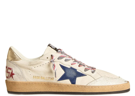 Ball-Star White Nappa Blue Star Platinum Heel