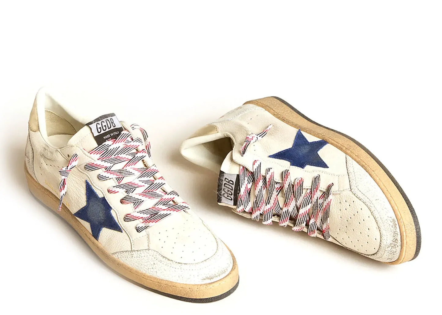 Ball-Star White Nappa Blue Star Platinum Heel