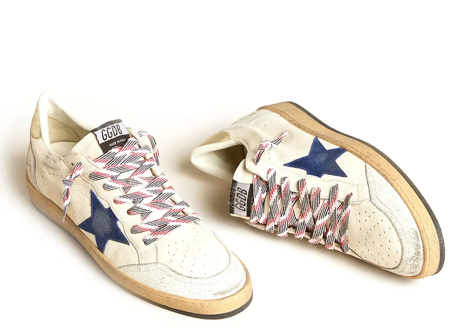 Ball-Star White Nappa Blue Star Platinum Heel