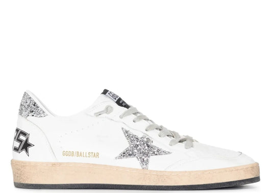 Ball-Star White Nappa Silver Glitter Star Heel (W)