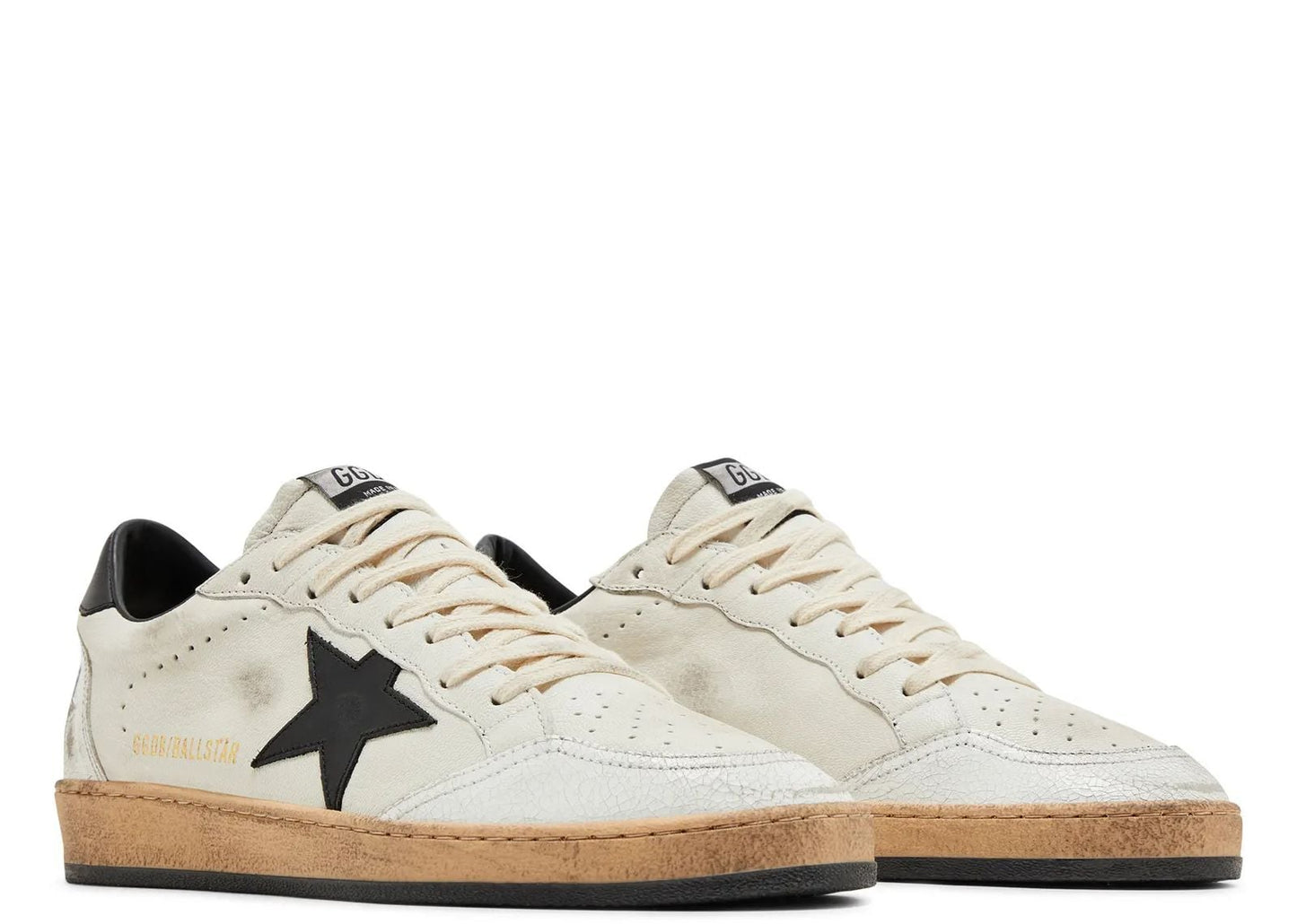 Ball-Star White Nappa with Black Star