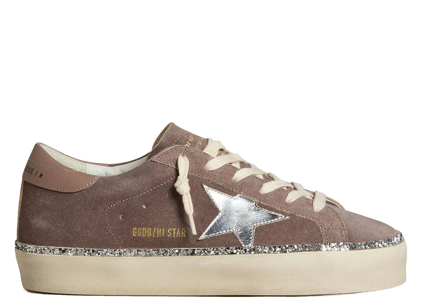 Hi-Star Brown Suede Silver Star Silver Glitter Foxing (W)