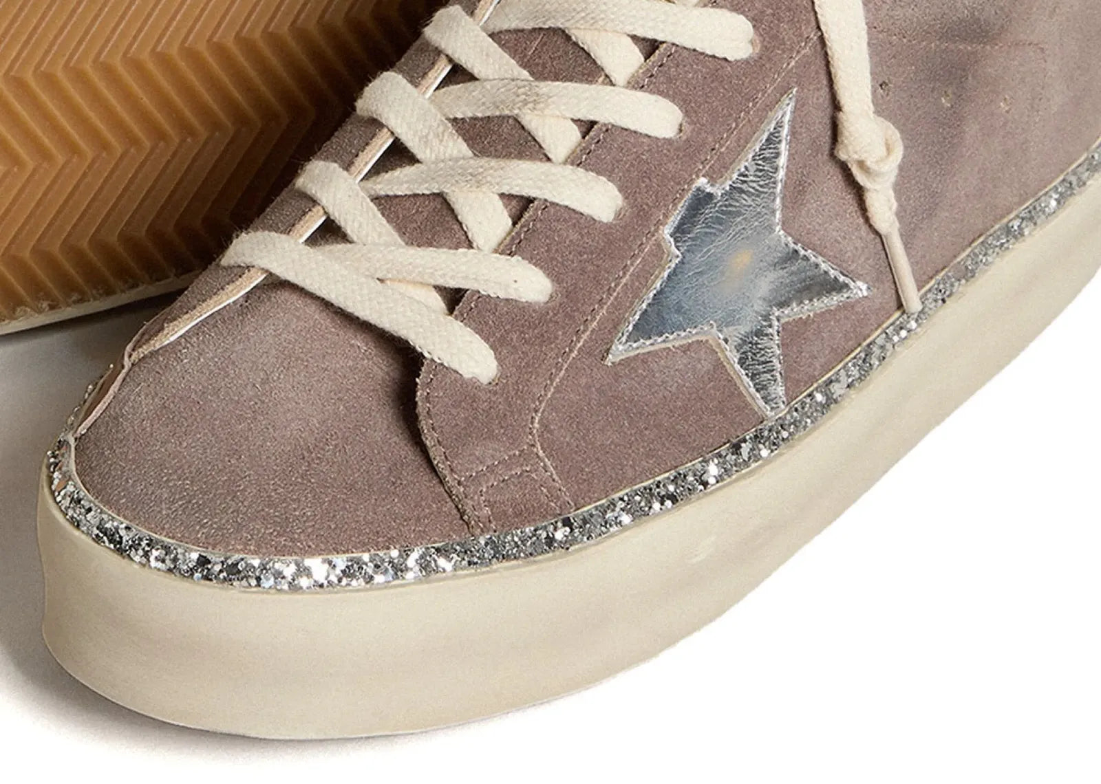 Hi-Star Brown Suede Silver Star Silver Glitter Foxing (W)