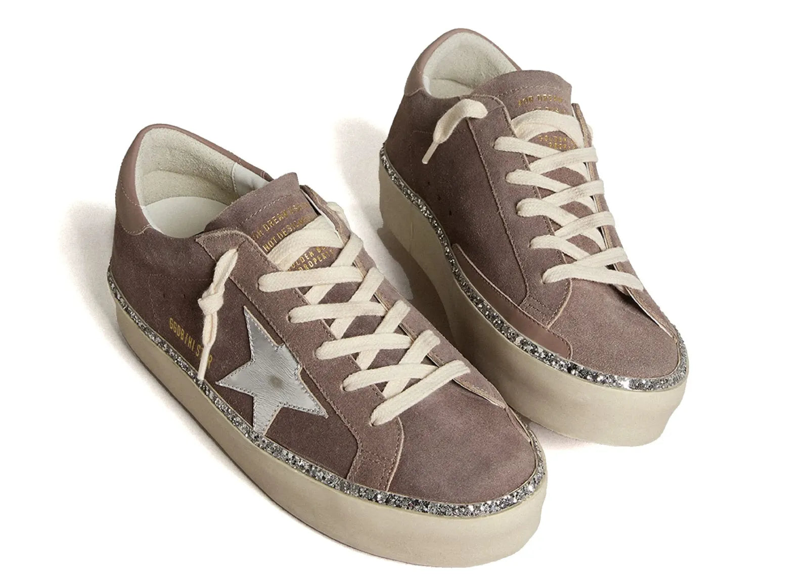 Hi-Star Brown Suede Silver Star Silver Glitter Foxing (W)