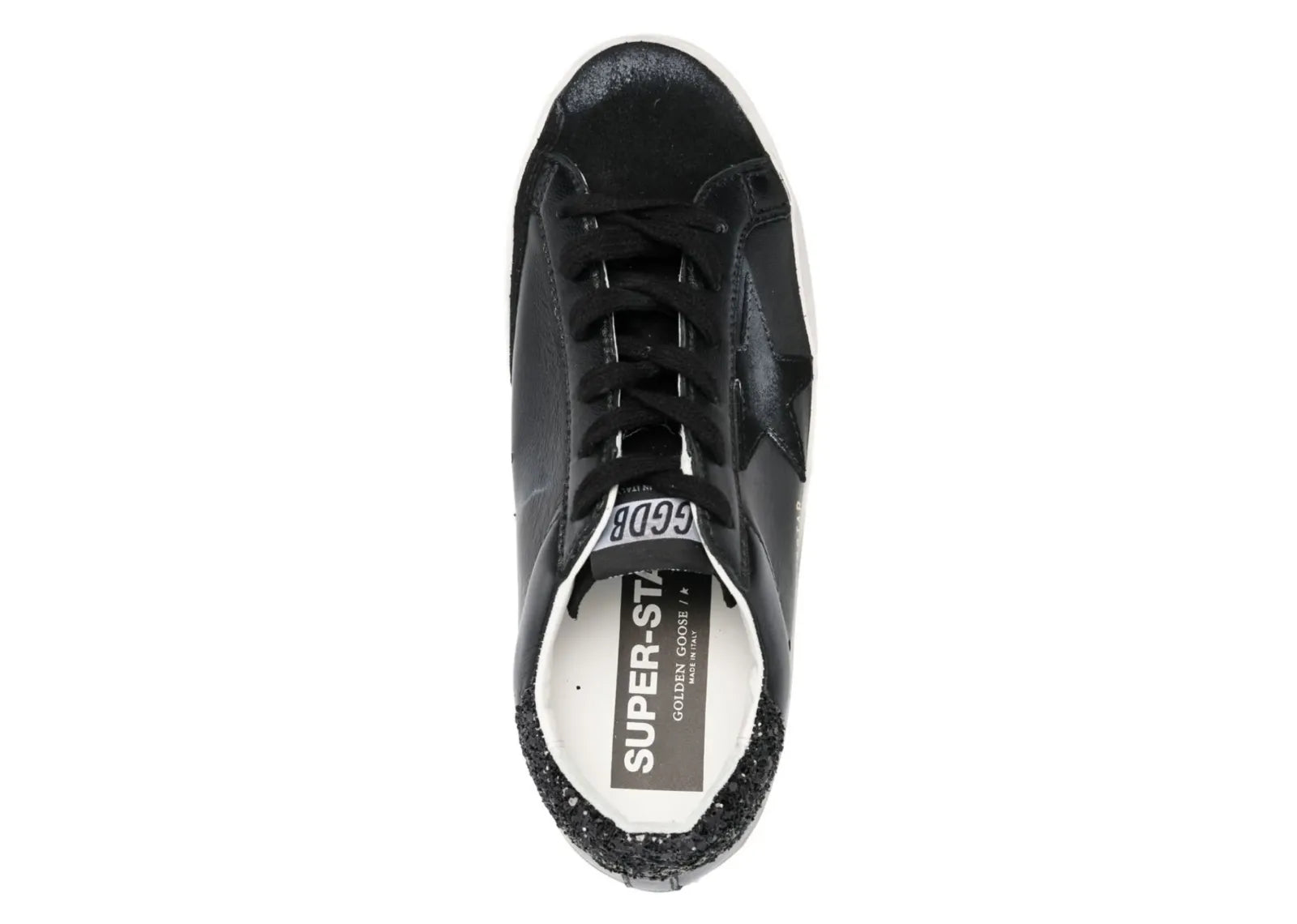 Super-Star Black Nappa Black Star Black Glitter Heel (W)