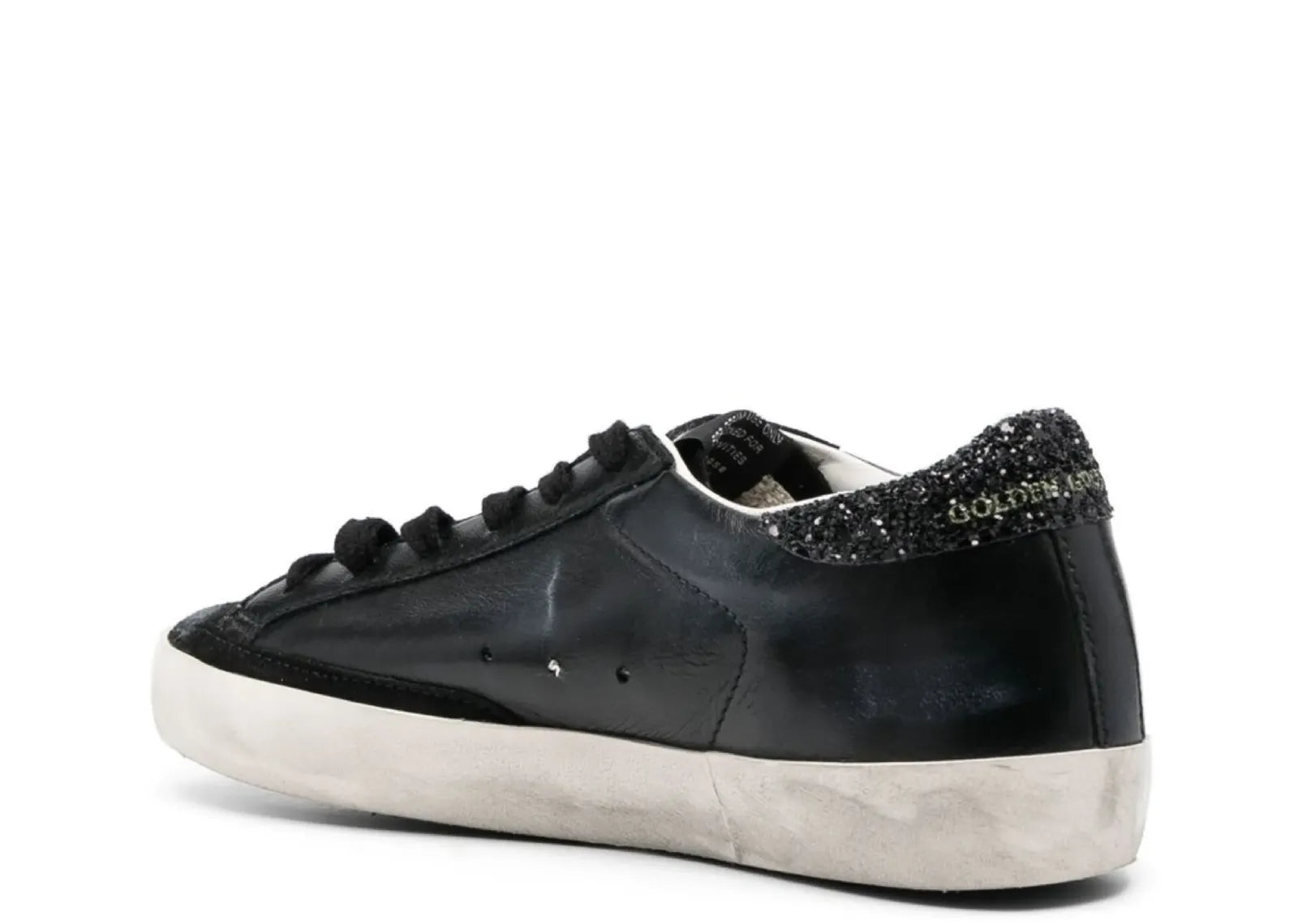 Super-Star Black Nappa Black Star Black Glitter Heel (W)