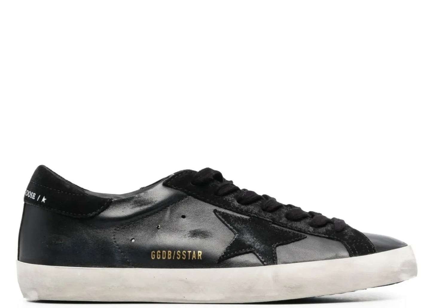 Super-Star Black Nappa Black Suede Star Heel