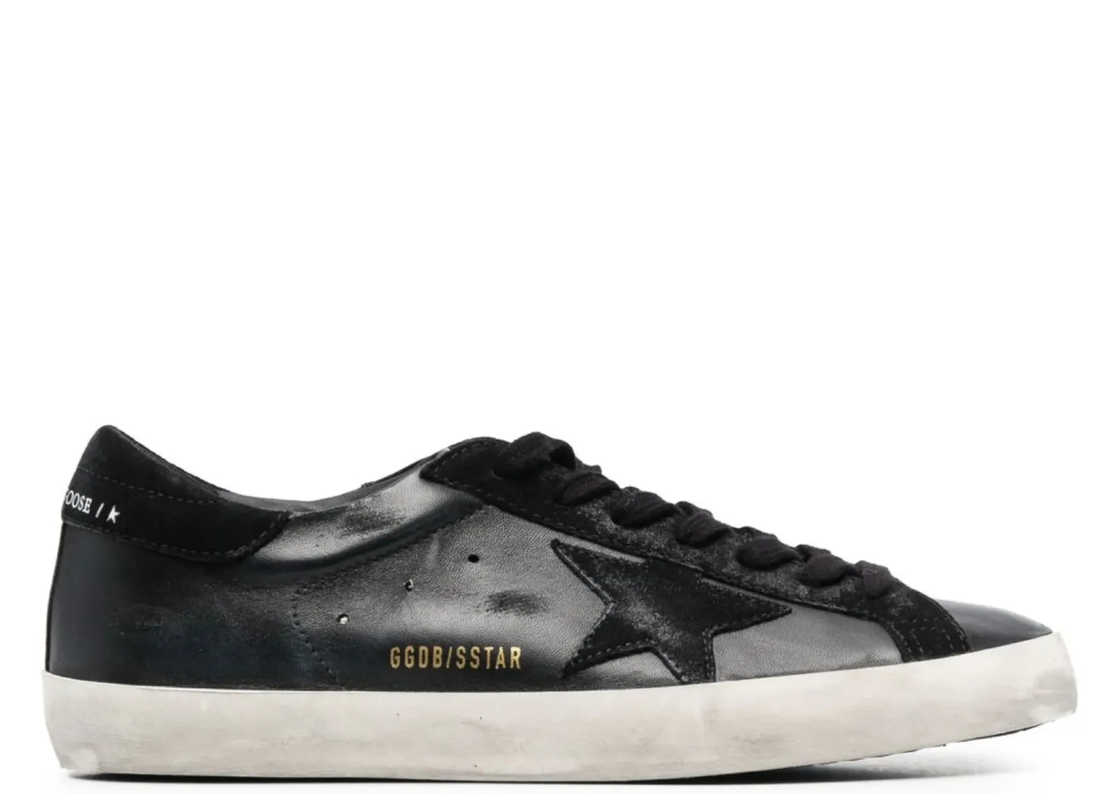 Super-Star Black Nappa Black Suede Star Heel
