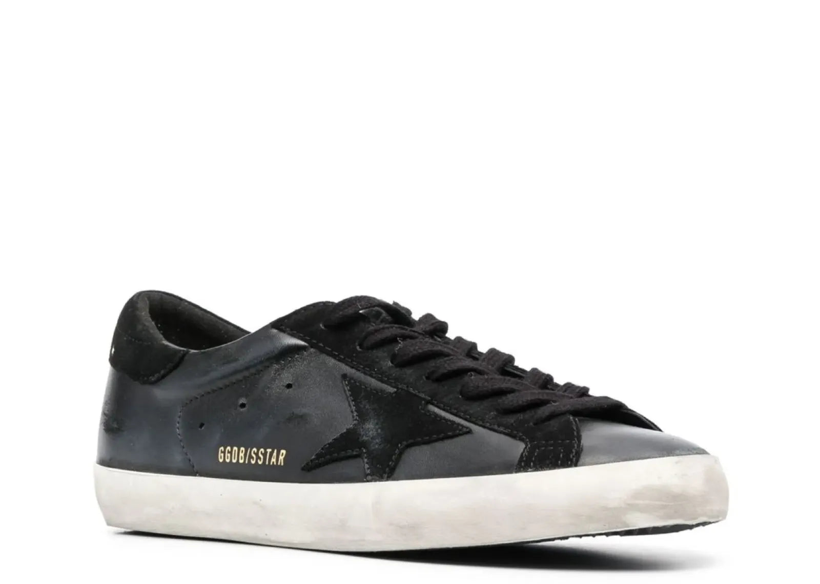 Super-Star Black Nappa Black Suede Star Heel
