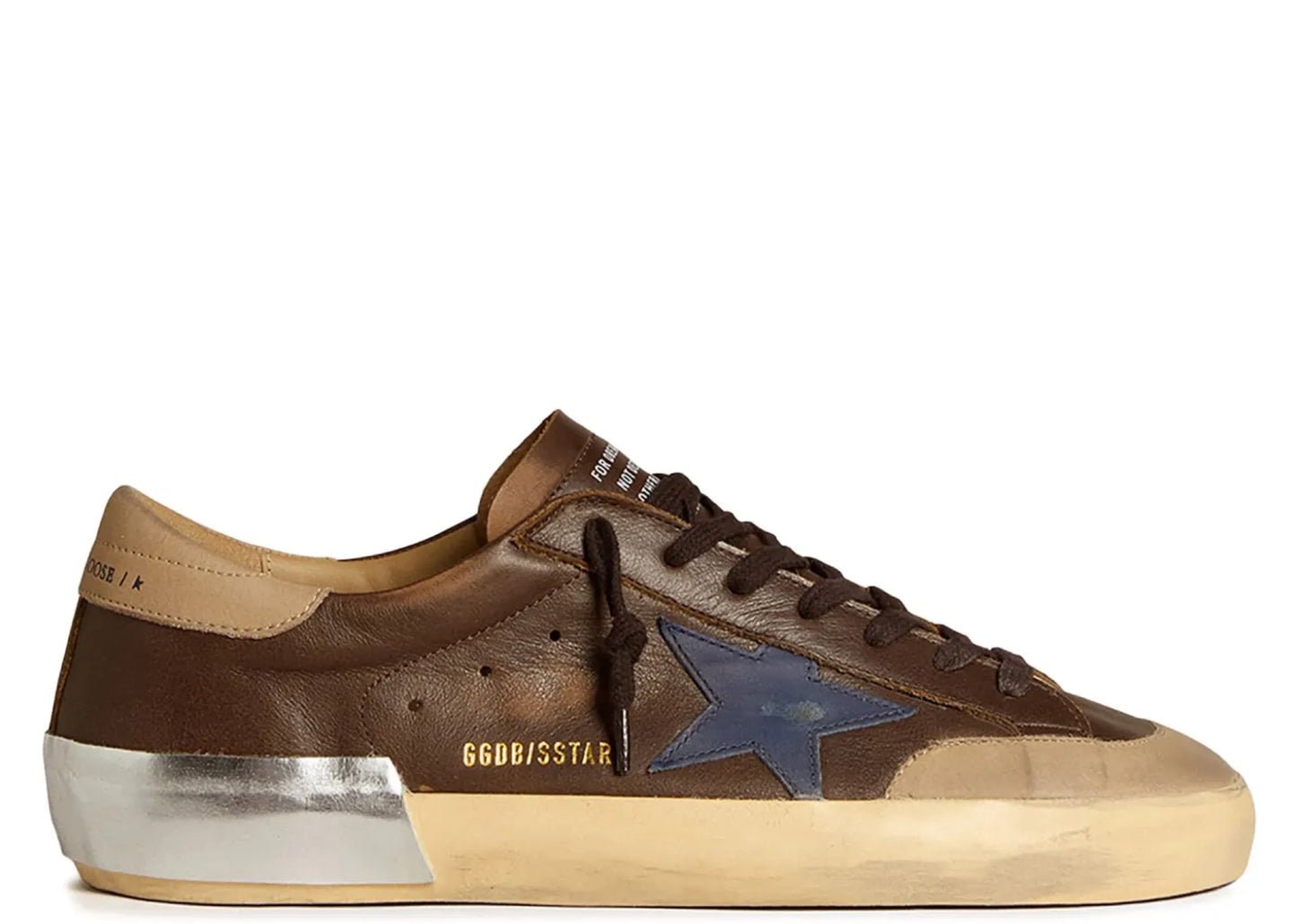 Super-Star Brown Leather Blue Star Beige Heel