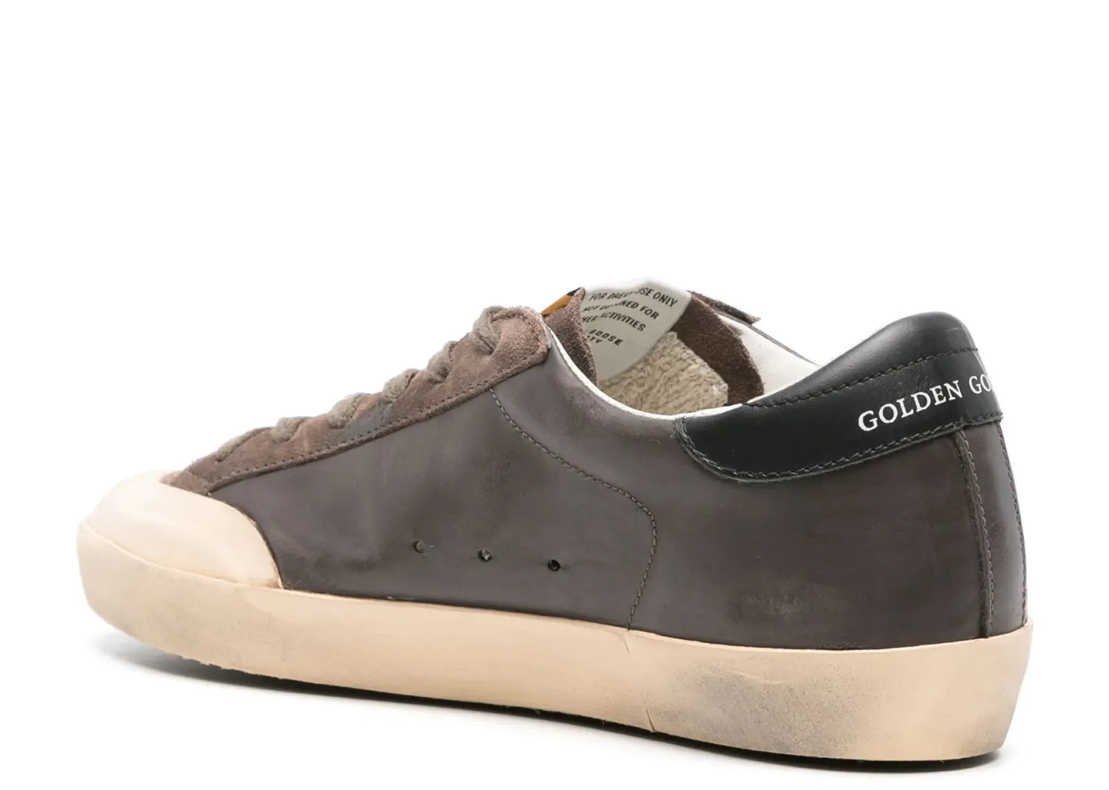 Super-Star Brown Leather Rose Suede Star Black Heel (W)