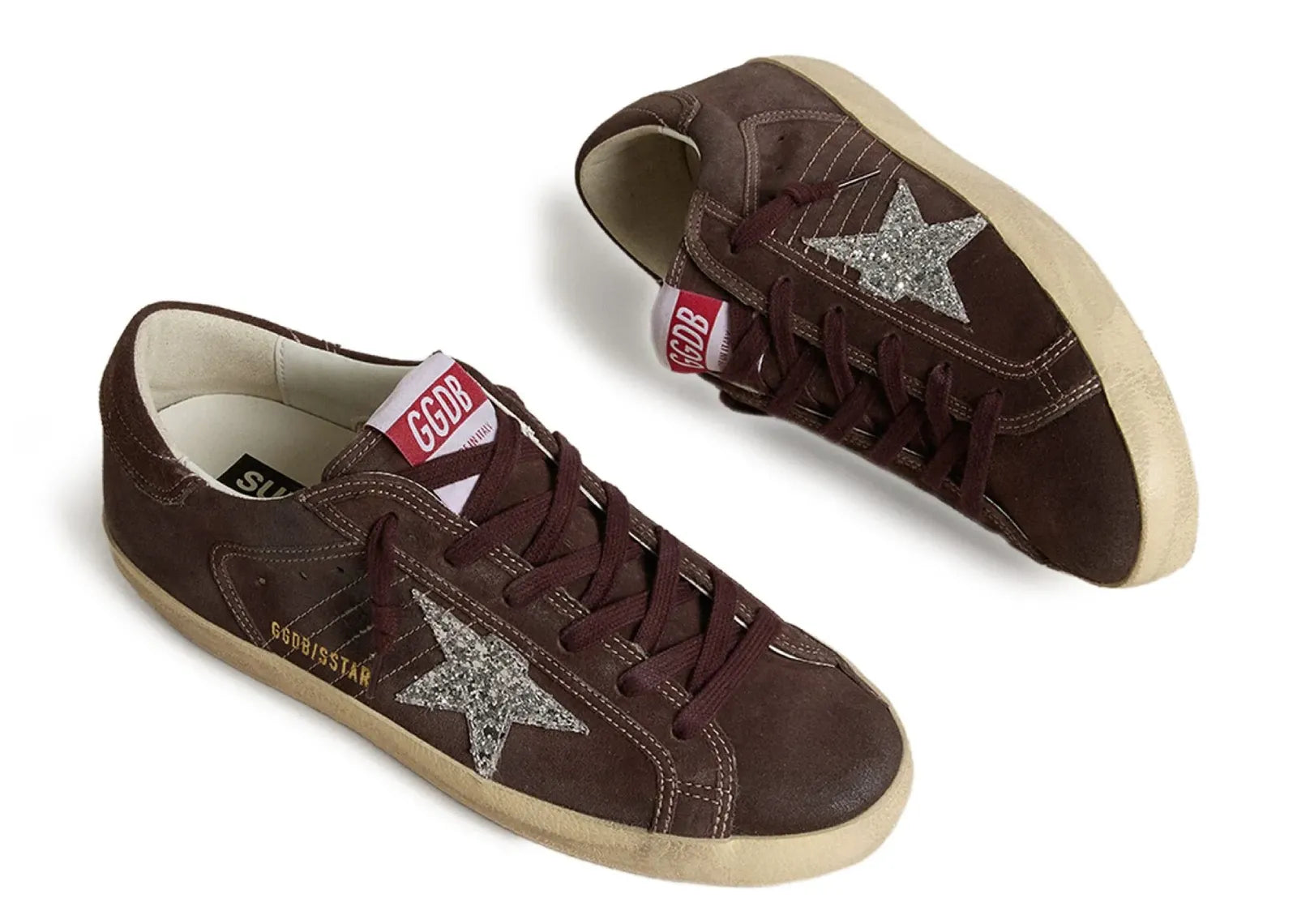 Super-Star Brown Suede Silver Glitter Star (W)