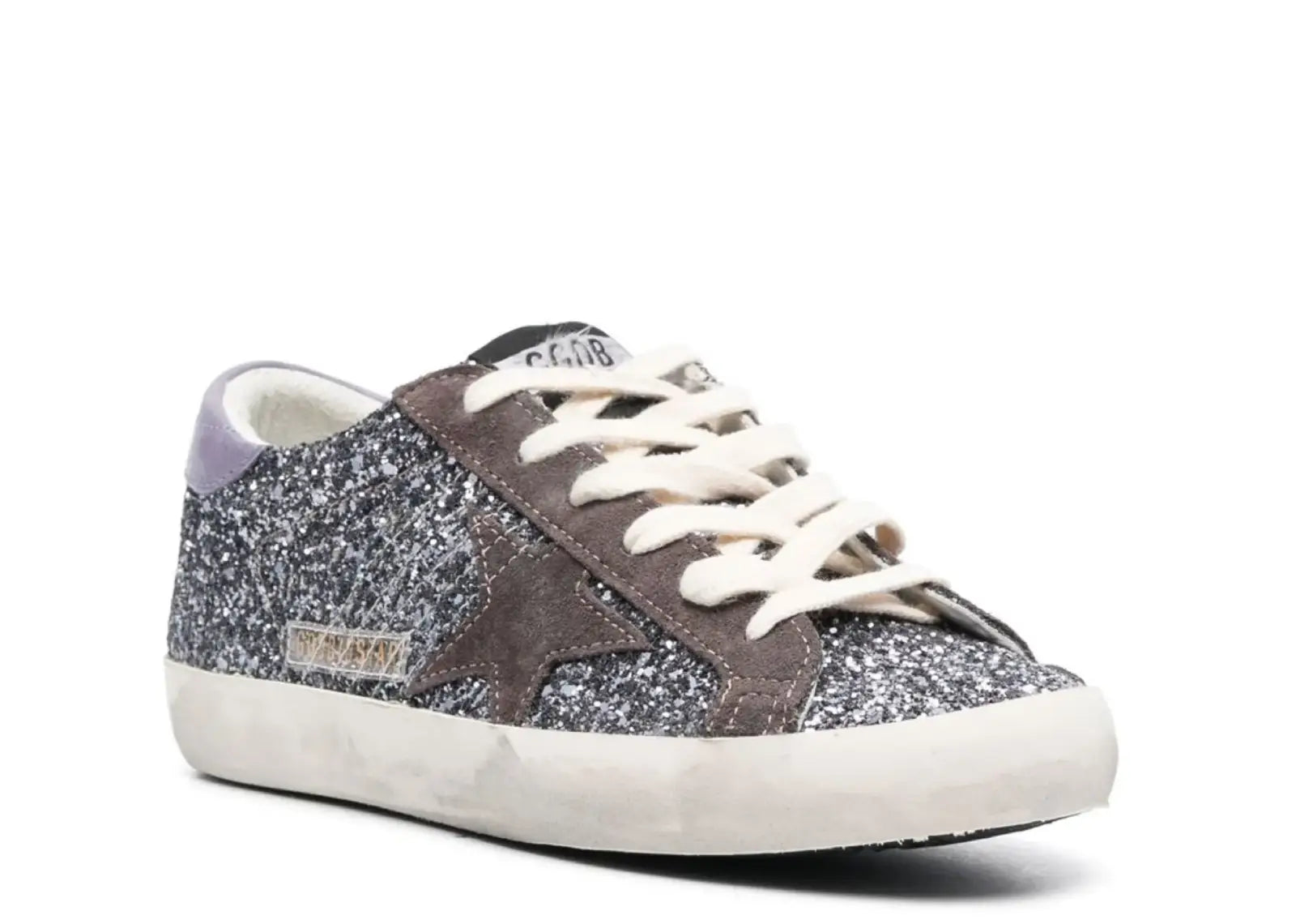 Super-Star Glitter Brown Star Lilac Heel Tab (W)