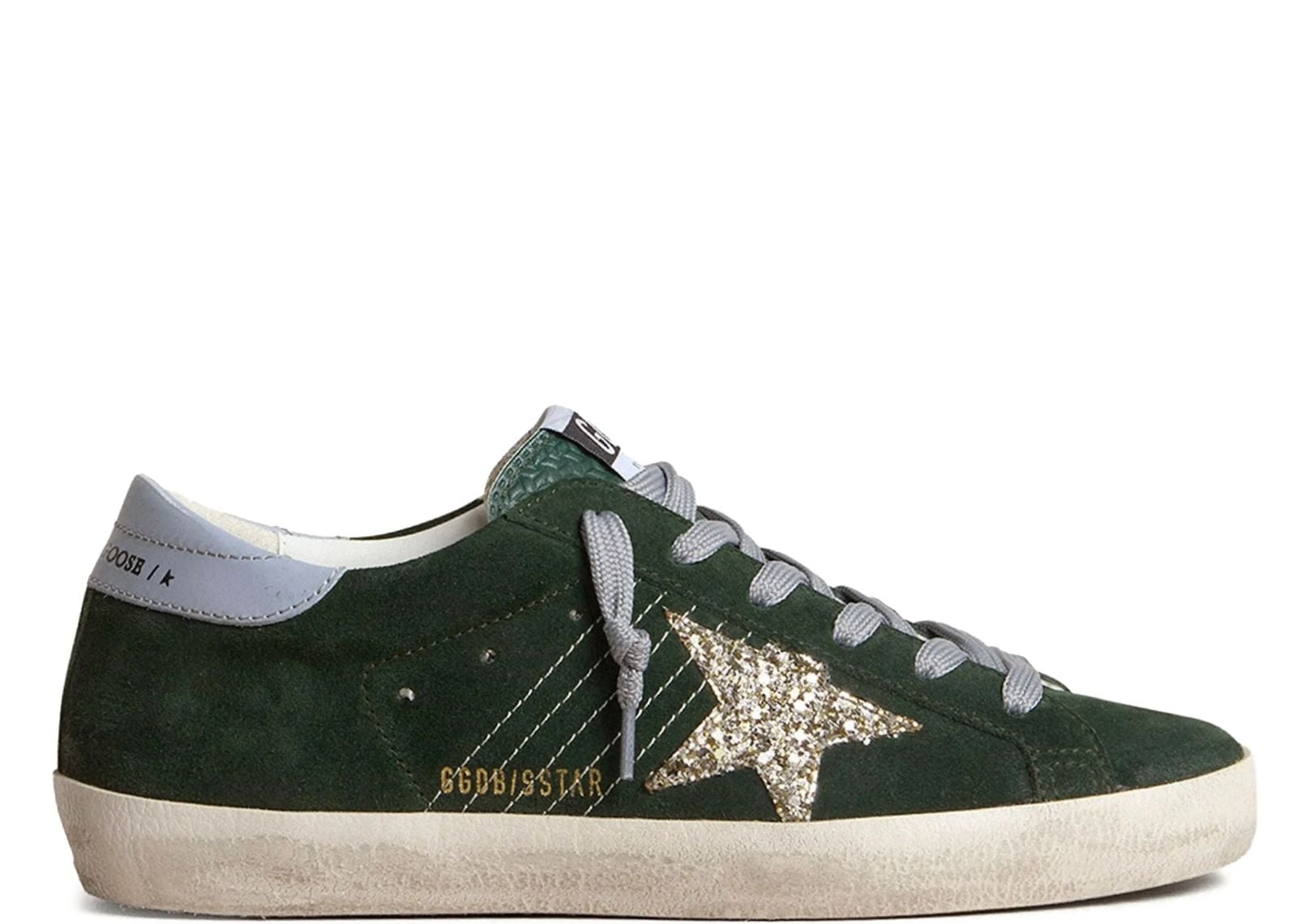 Super Star Green Suede Silver Glitter (W)