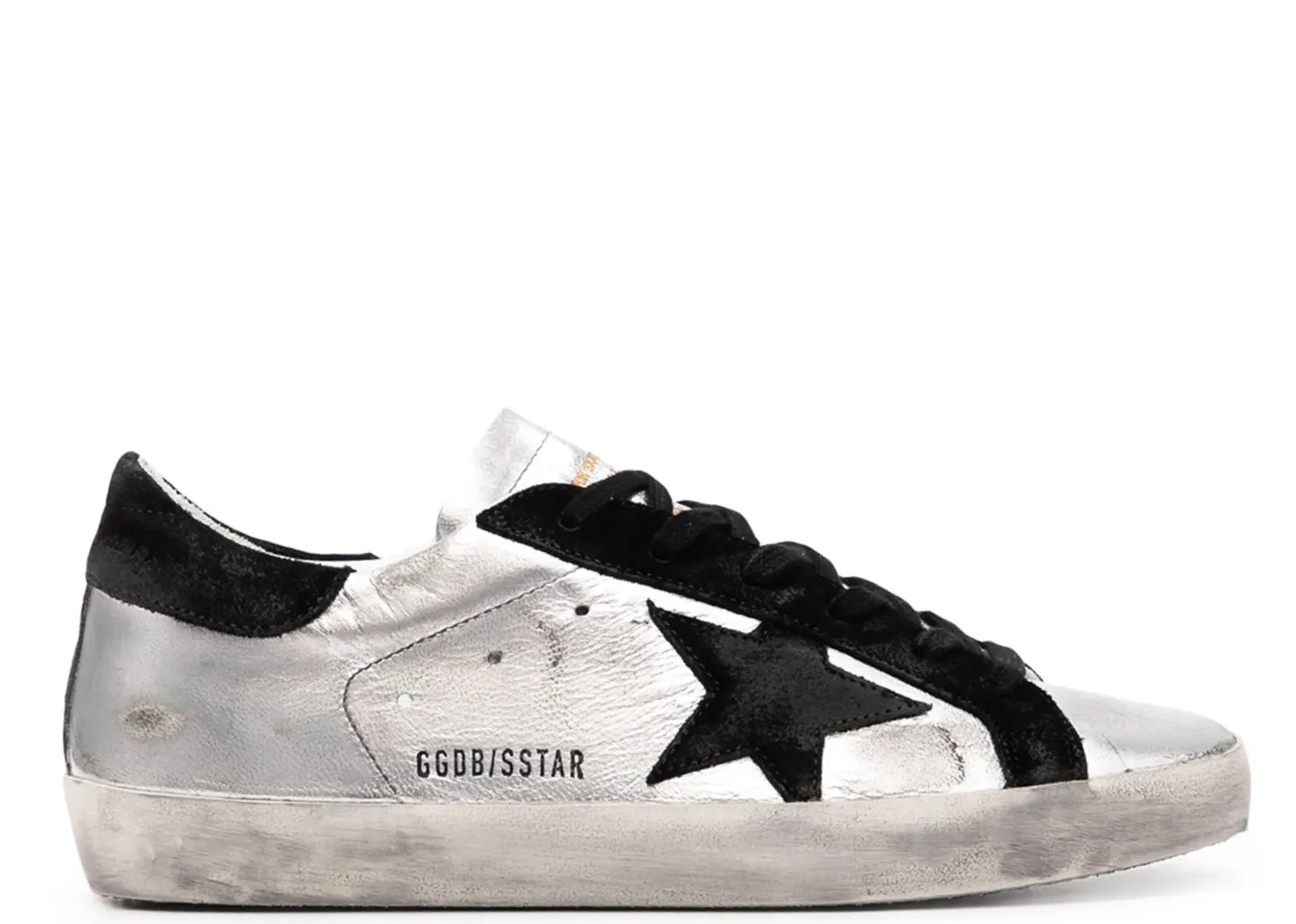 Super-Star Leather Metallic Silver Black Star (W)