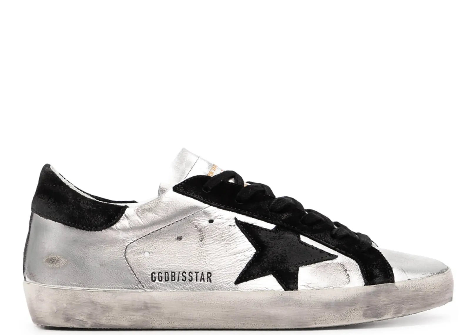Super-Star Leather Metallic Silver Black Star (W)