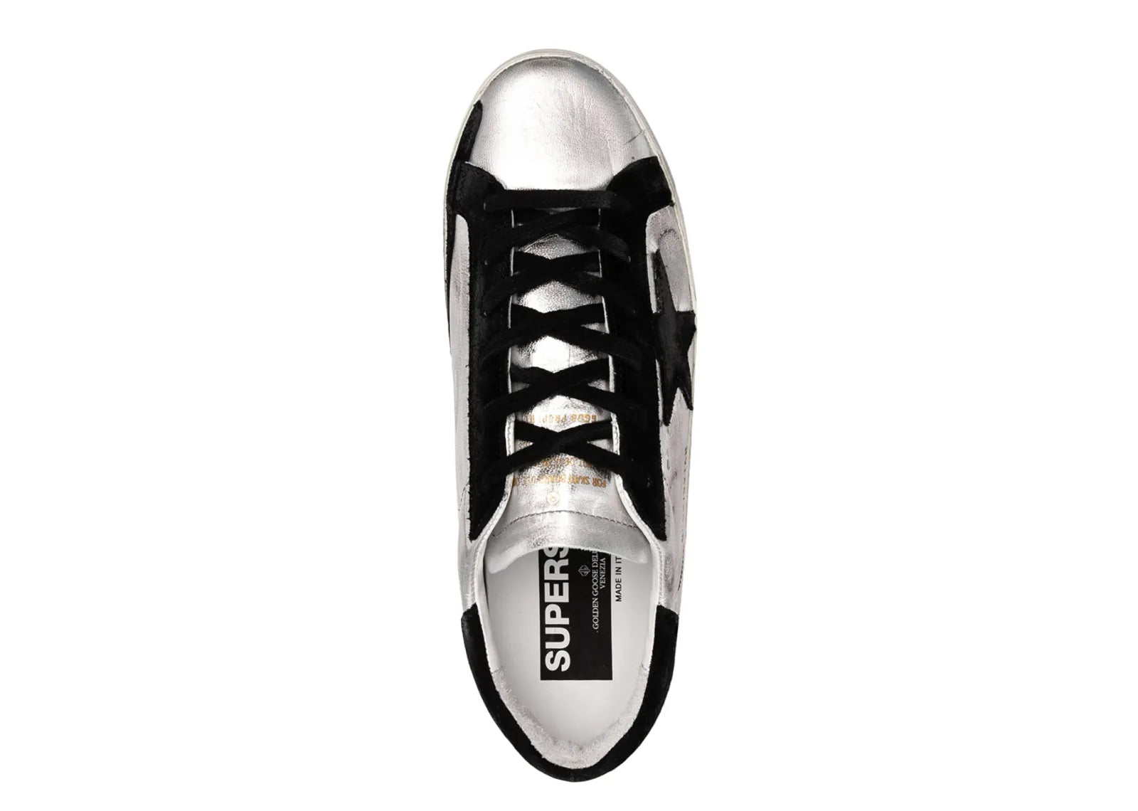 Super-Star Leather Metallic Silver Black Star (W)