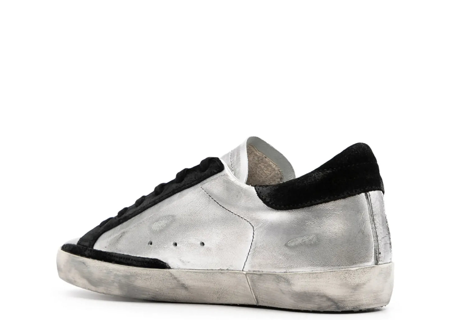 Super-Star Leather Metallic Silver Black Star (W)