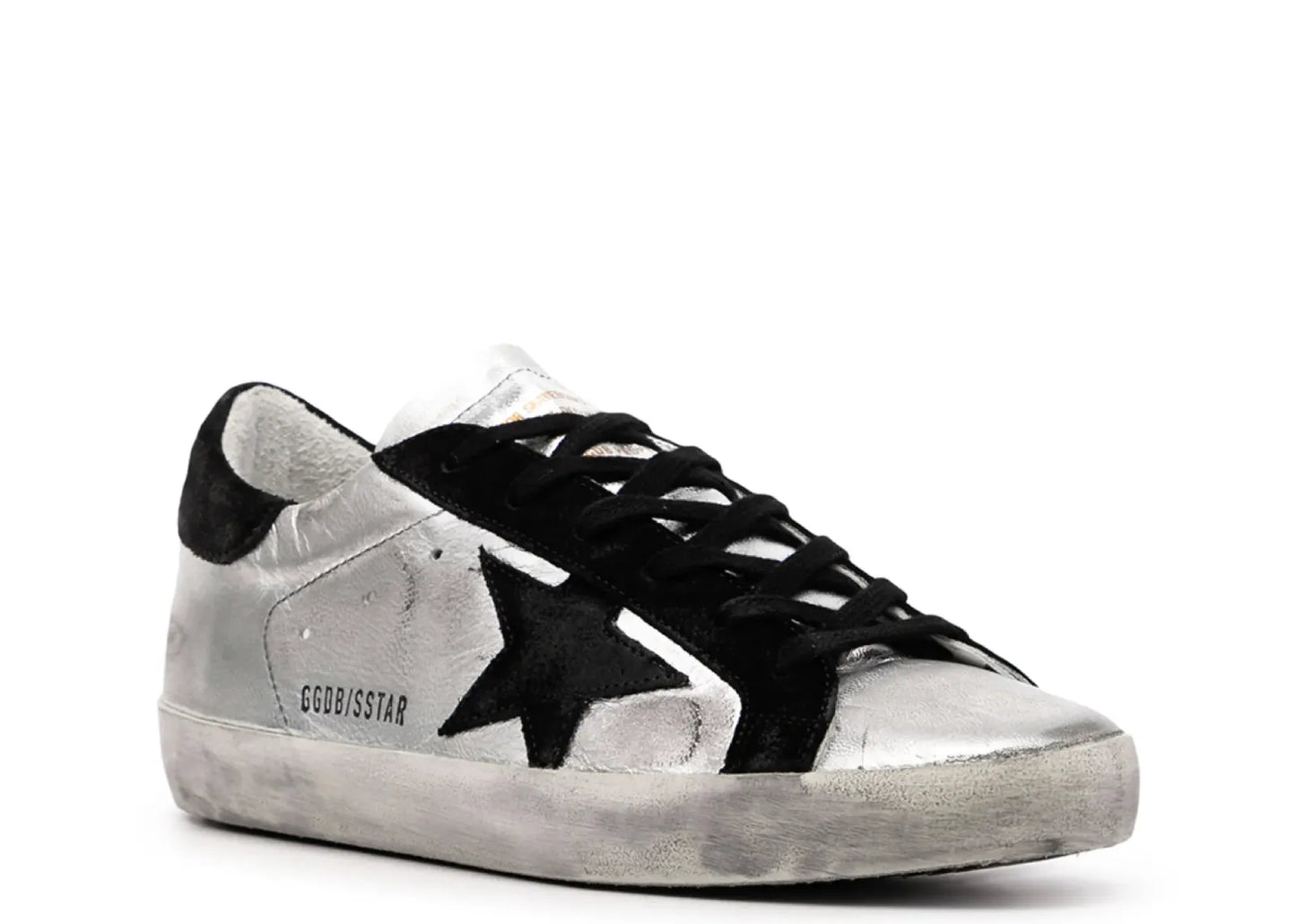 Super-Star Leather Metallic Silver Black Star (W)