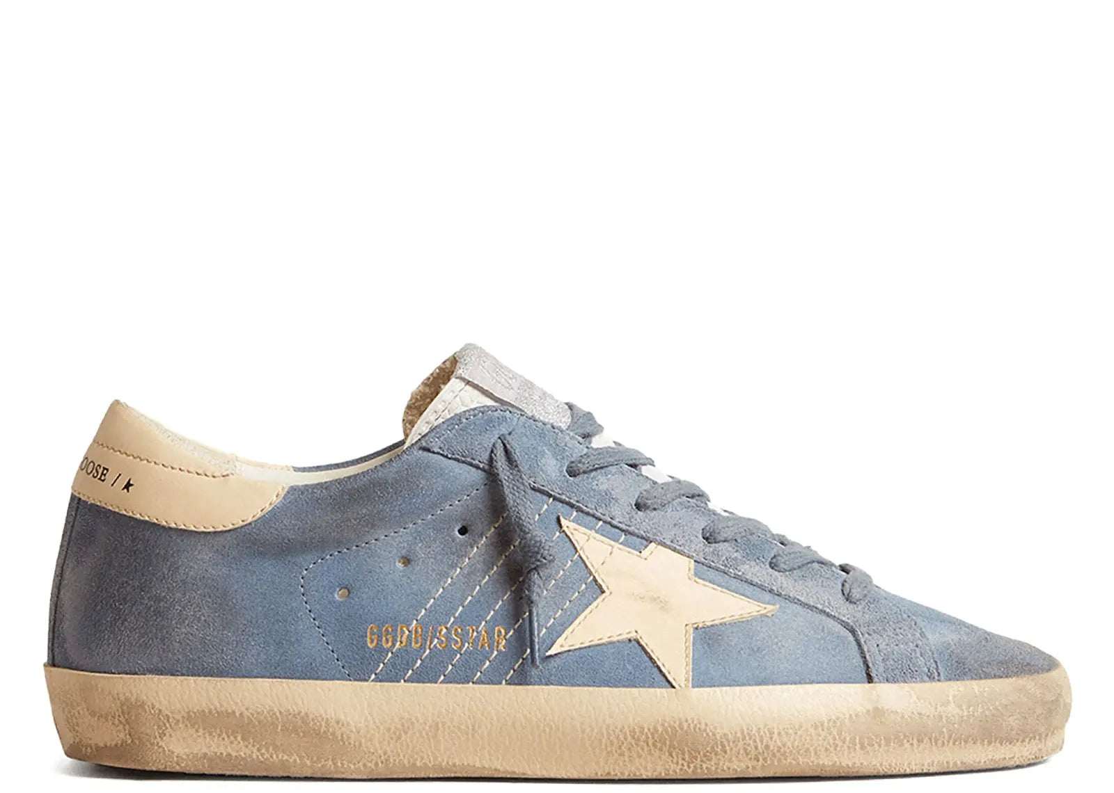 Super-Star Light Blue Suede Beige Star Heel (W)