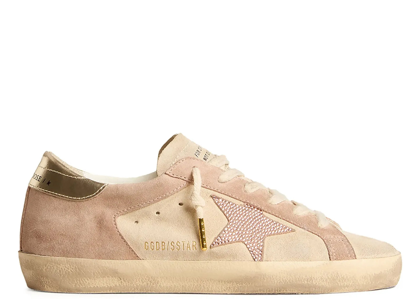 Super-Star Pale Pink Beige Suede Crystal Star Platinum Heel (W)
