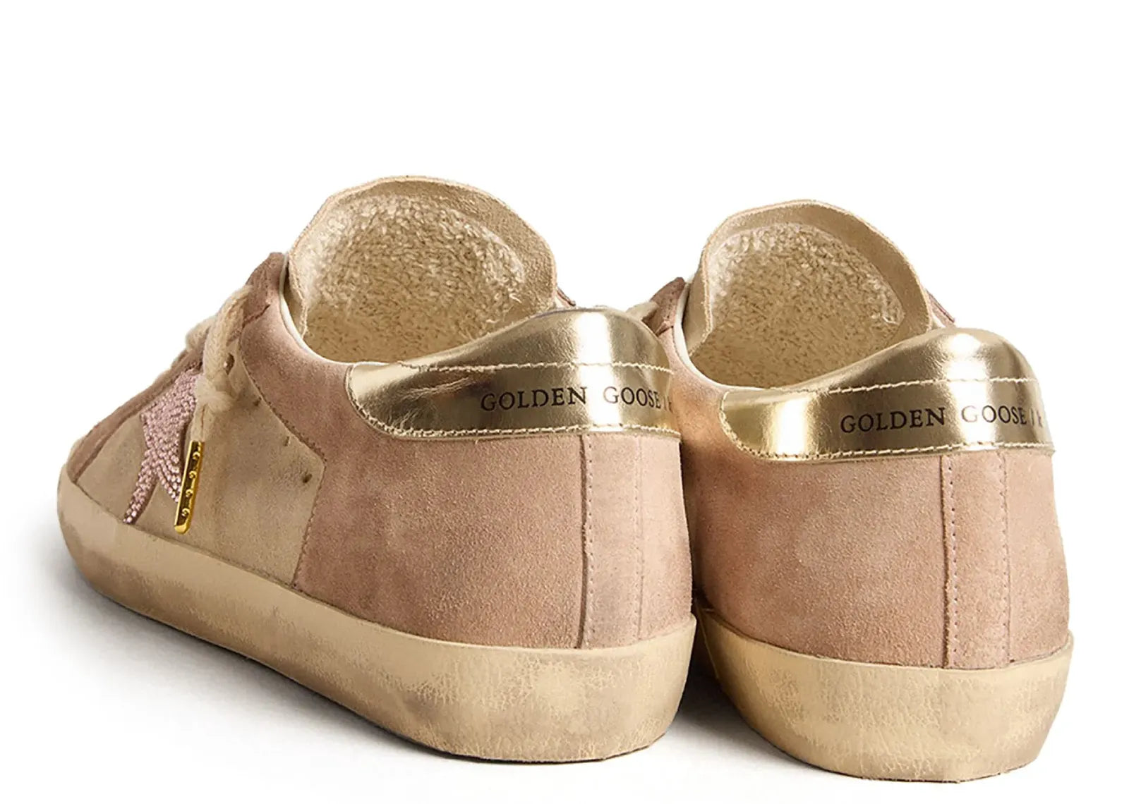 Super-Star Pale Pink Beige Suede Crystal Star Platinum Heel (W)