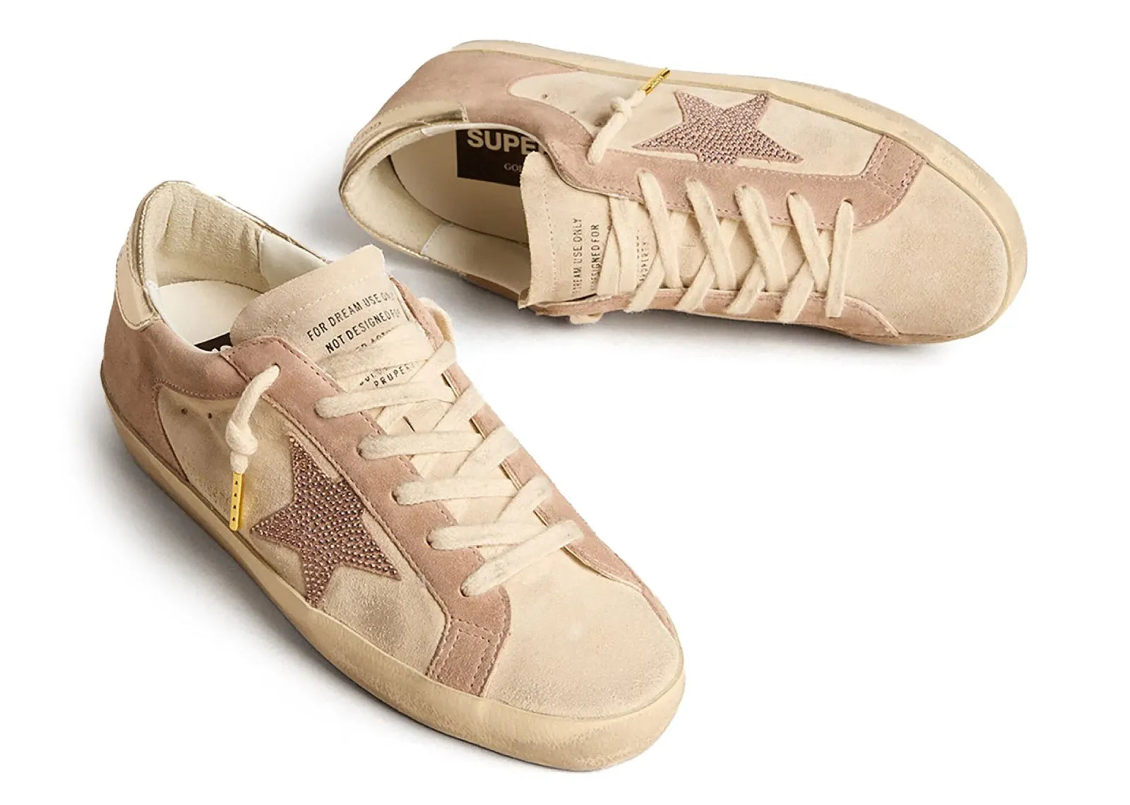 Super-Star Pale Pink Beige Suede Crystal Star Platinum Heel (W)