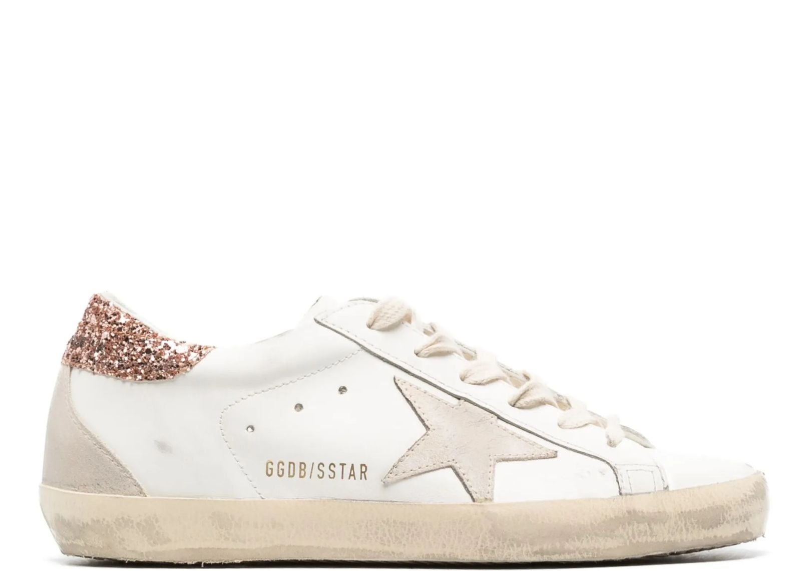 Super-Star Suede Star Peach Pink Glitter Heel Tab (W)