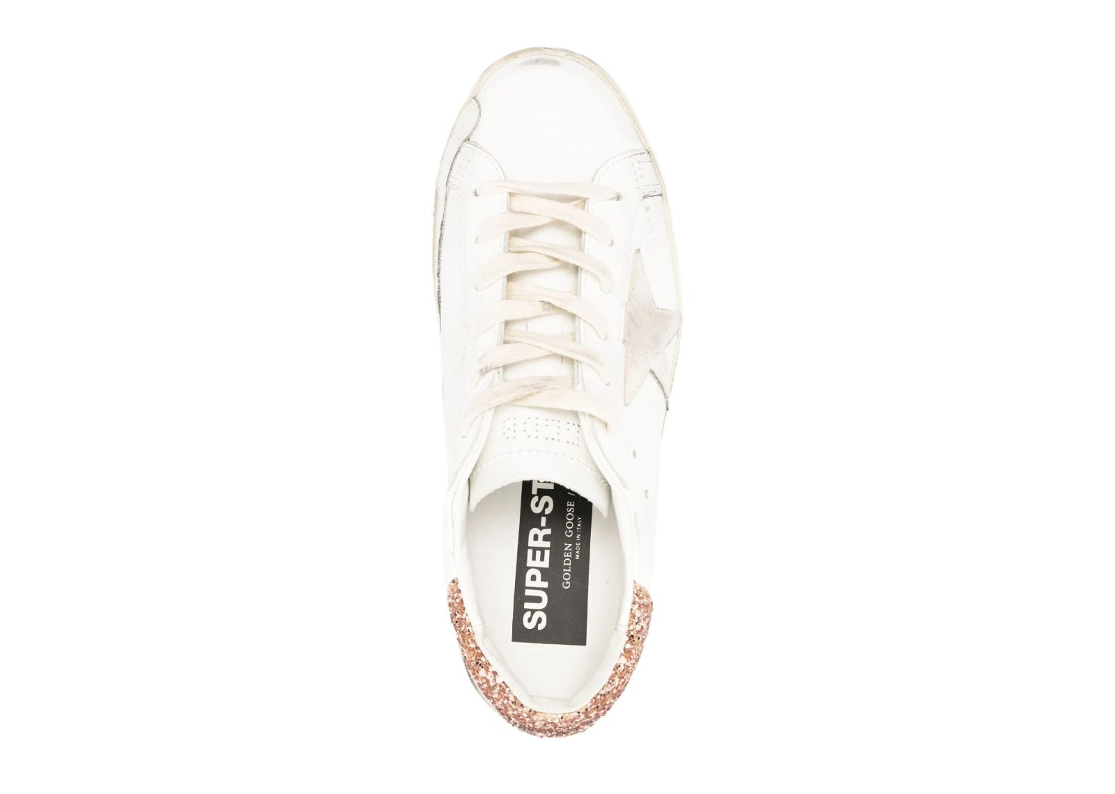 Super-Star Suede Star Peach Pink Glitter Heel Tab (W)
