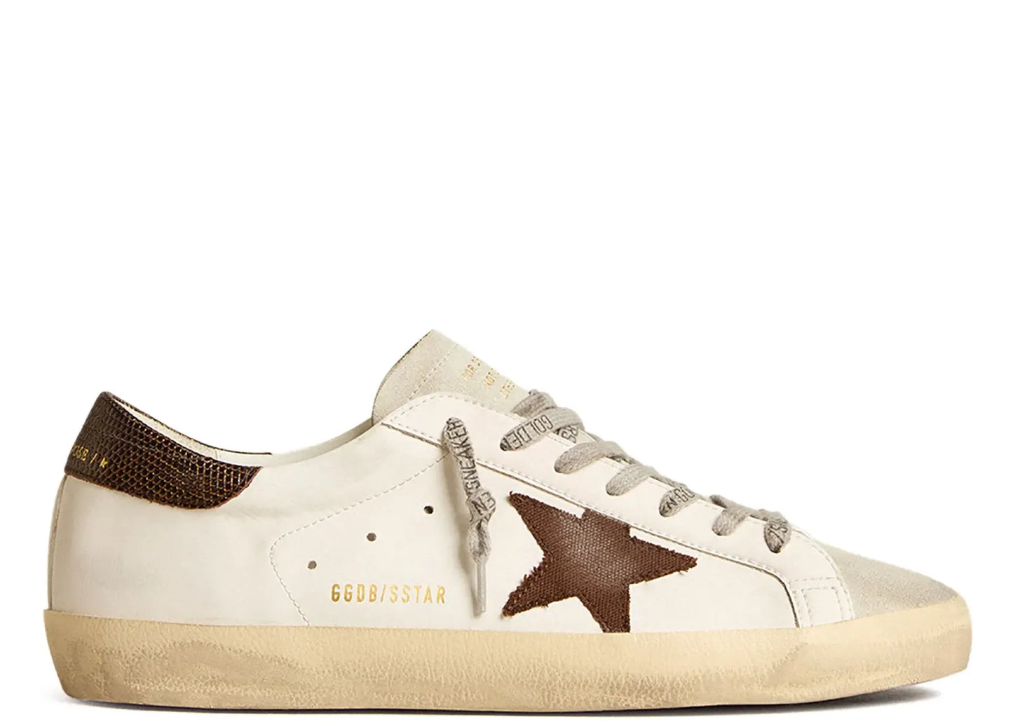 Super-Star White Bio-Based Brown Canvas Star Lizard Heel