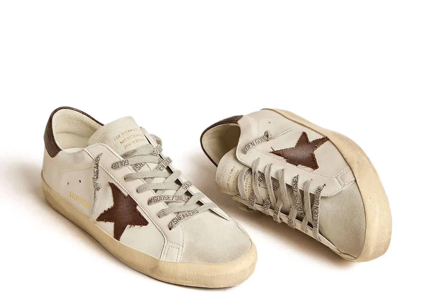 Super-Star White Bio-Based Brown Canvas Star Lizard Heel