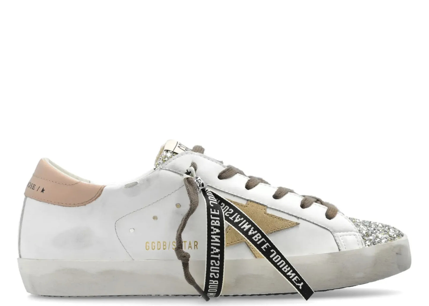 Super-Star White Leather Multicolor Glitter Heel (W)