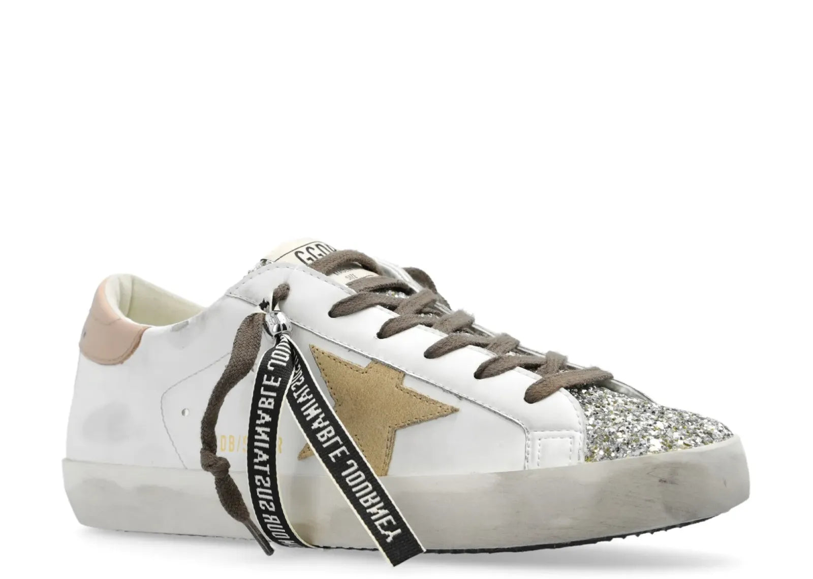 Super-Star White Leather Multicolor Glitter Heel (W)