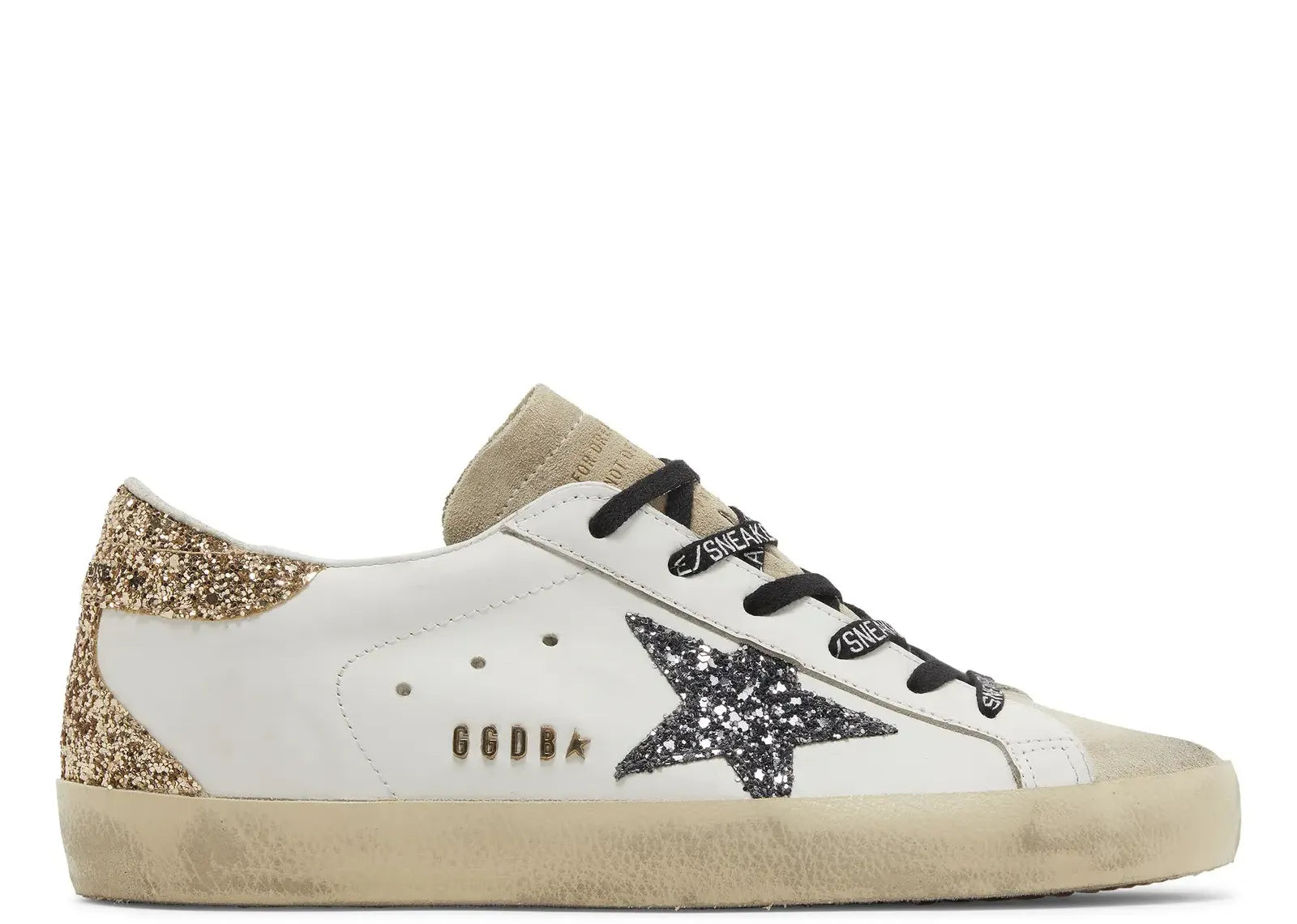 Super-Star White Leather Multicolor Glitter Star Heel (W)