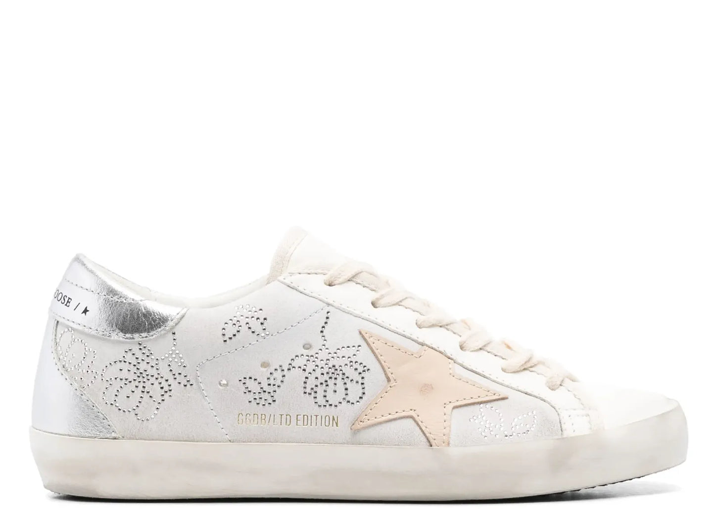 Super-Star White Swarovski Gray Star Silver Heel (W)