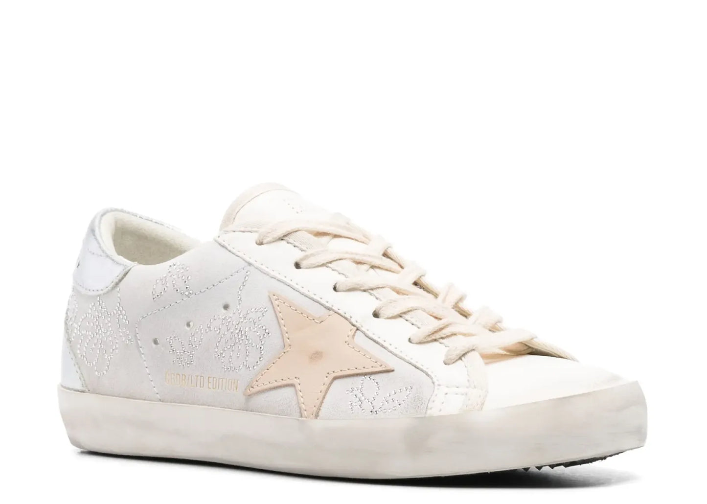 Super-Star White Swarovski Gray Star Silver Heel (W)