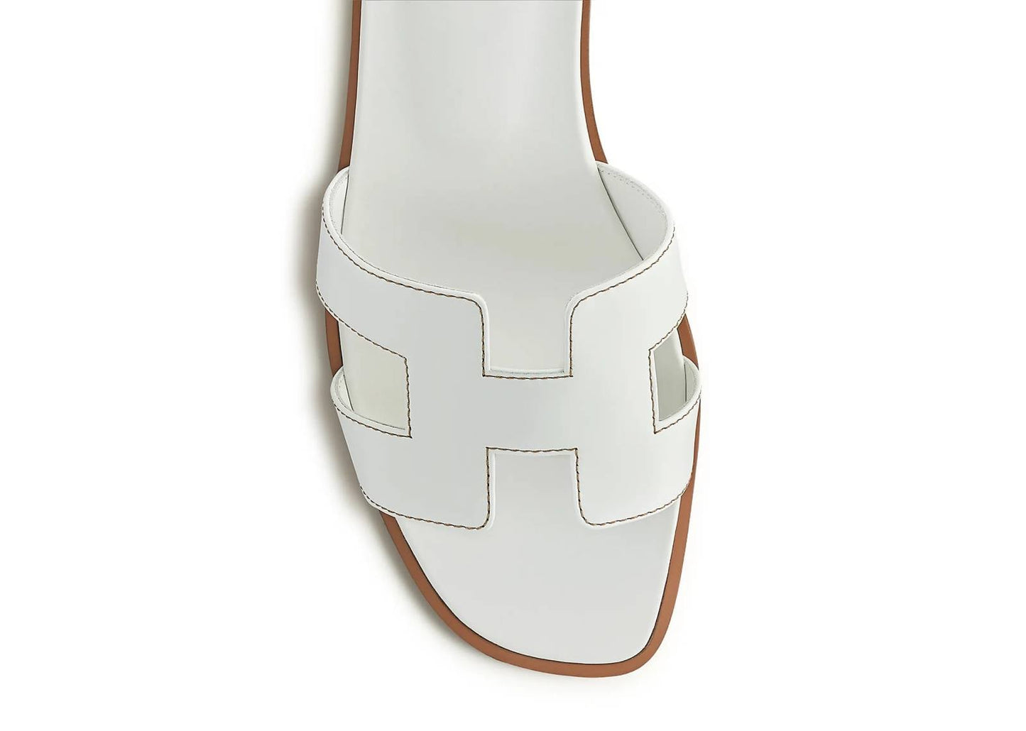 Oran Sandal Blanc Box Calfskin Leather
