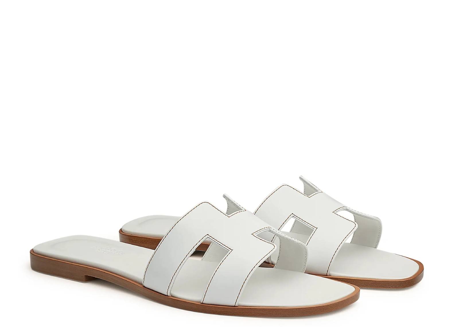 Oran Sandal Blanc Box Calfskin Leather