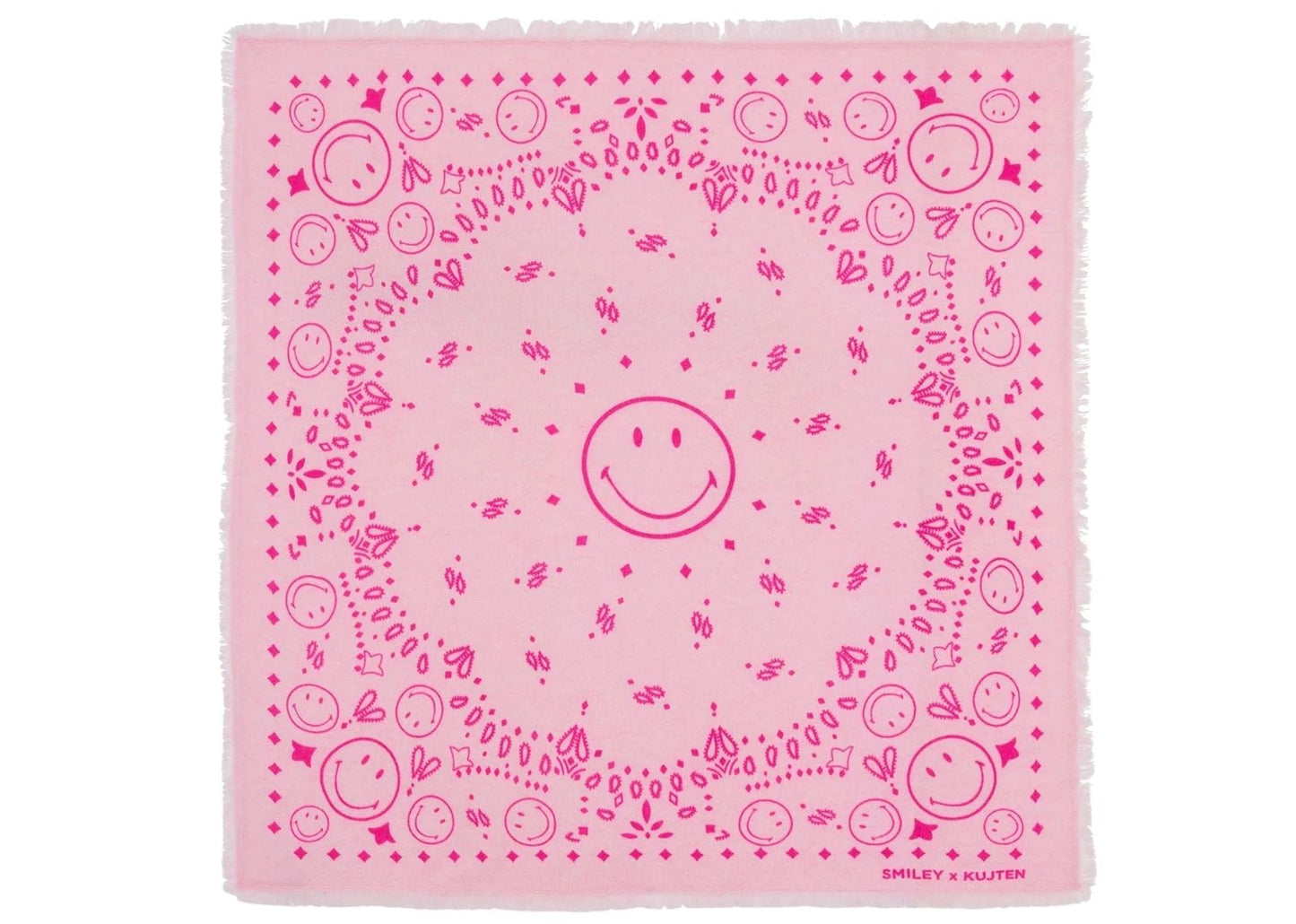 Large Bandana Hachiko Smiley Candy Pink