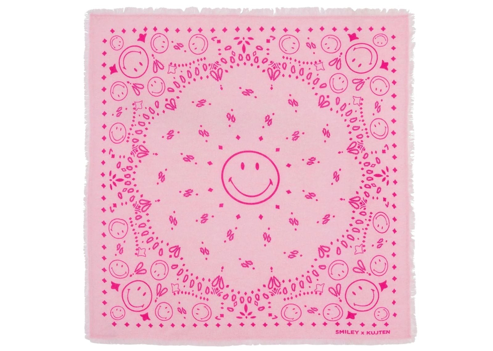 Large Bandana Hachiko Smiley Candy Pink