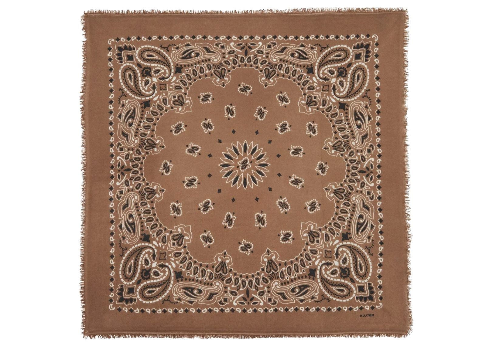 Large Cashmere Bandana Hachiko Bico Caramelo