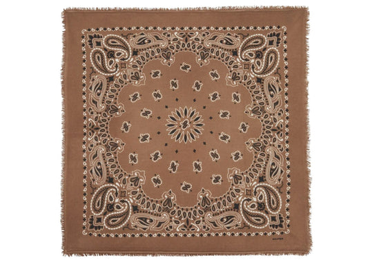 Large Cashmere Bandana Hachiko Bico Caramelo