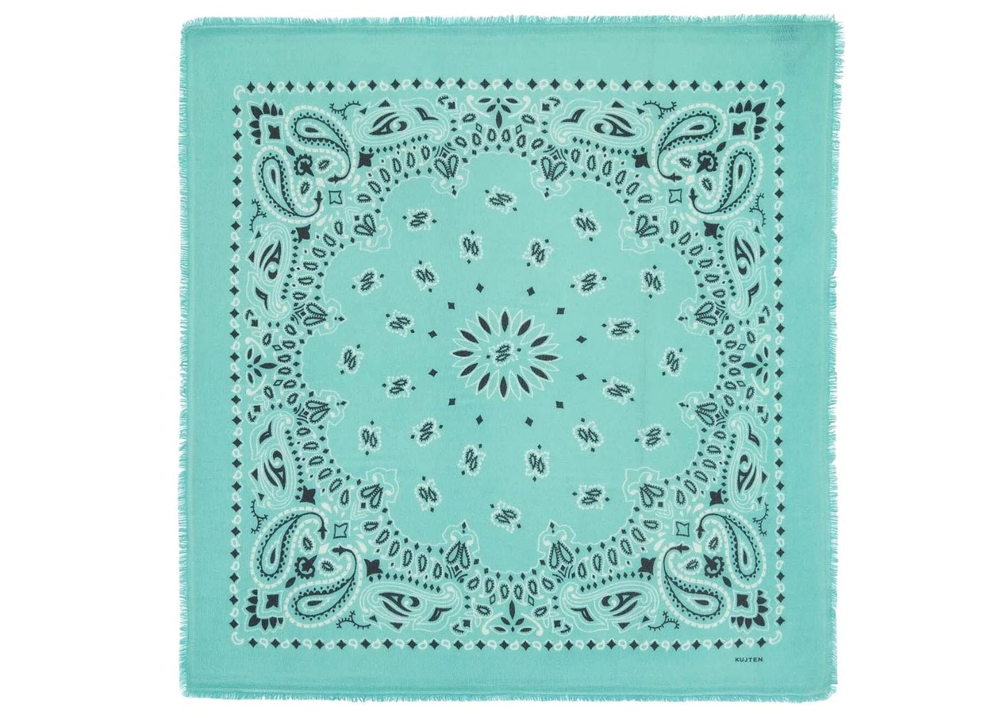 Large Cashmere Bandana Hachiko Bico Marshmallow Green