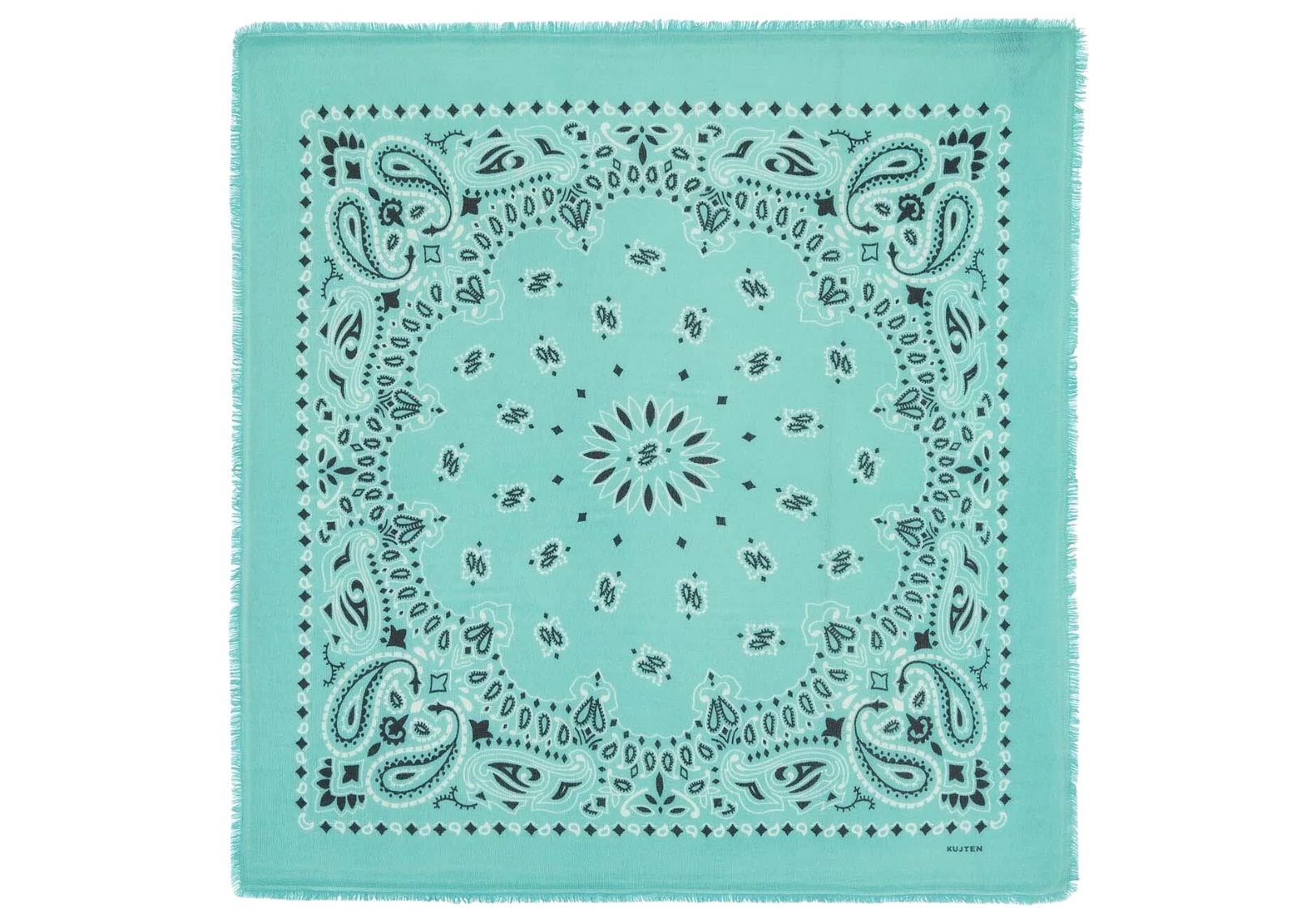 Large Cashmere Bandana Hachiko Bico Marshmallow Green