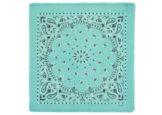 Large Cashmere Bandana Hachiko Bico Marshmallow Green