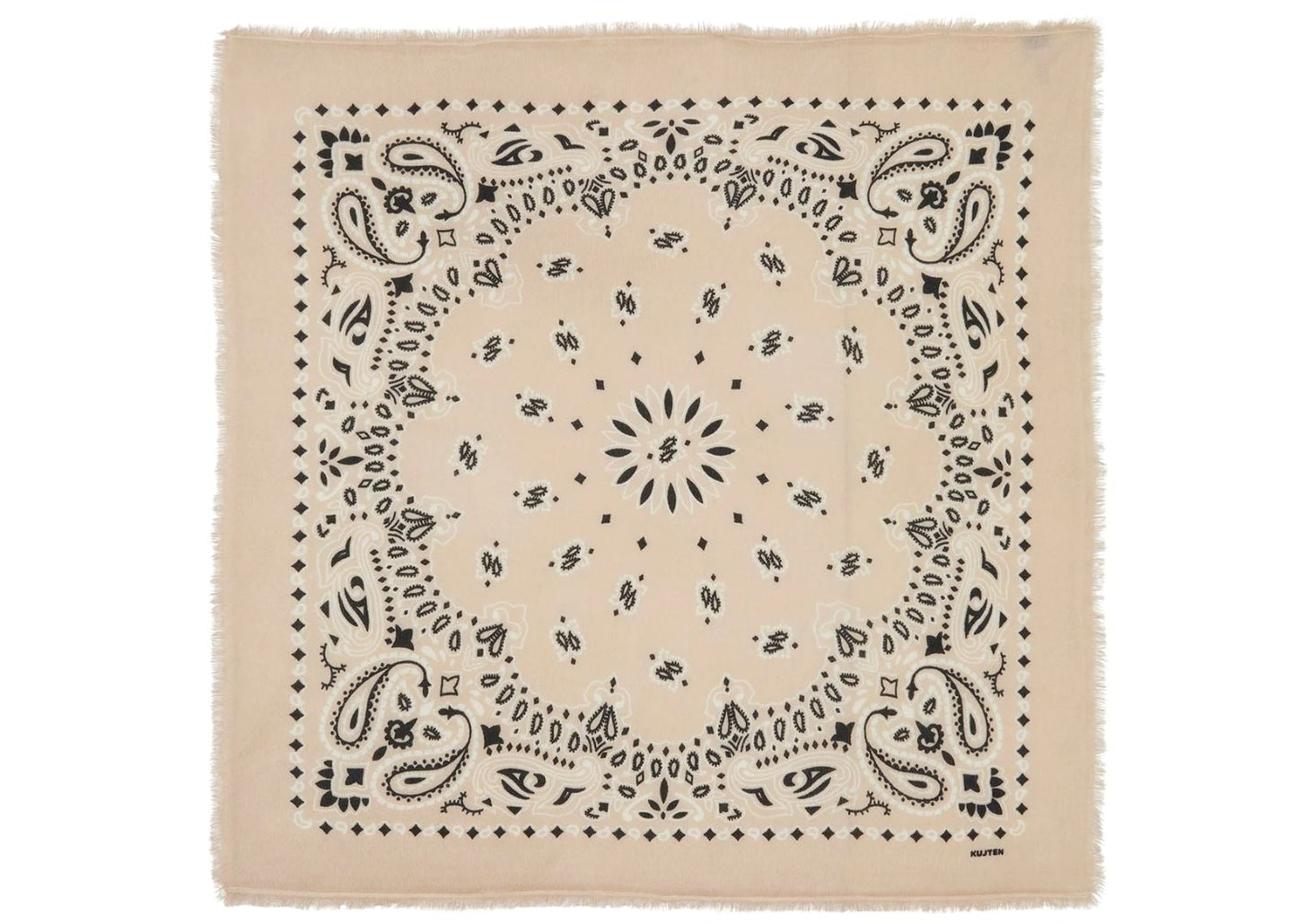 Large Cashmere Bandana Hachiko Bico Organic White