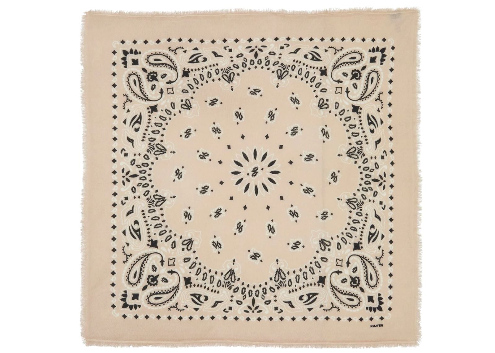 Large Cashmere Bandana Hachiko Bico Organic White