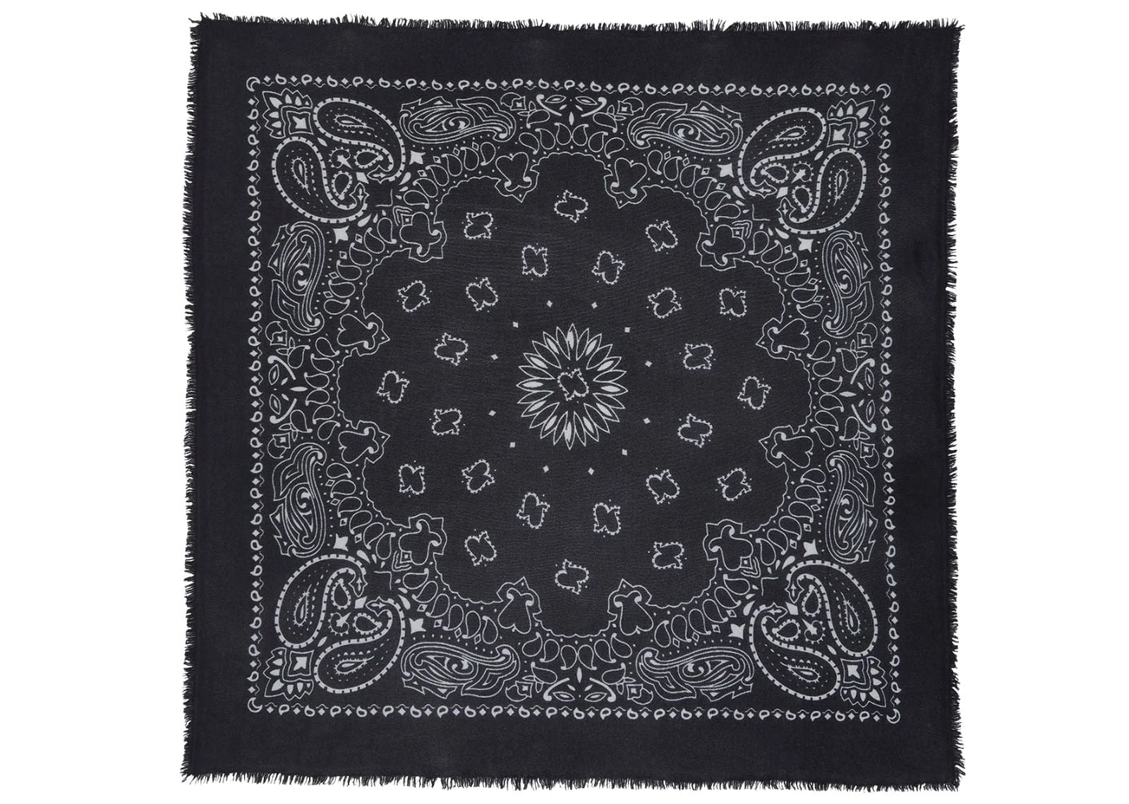 Large Cashmere Bandana Hachiko Black