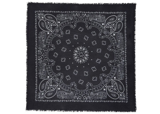 Large Cashmere Bandana Hachiko Black