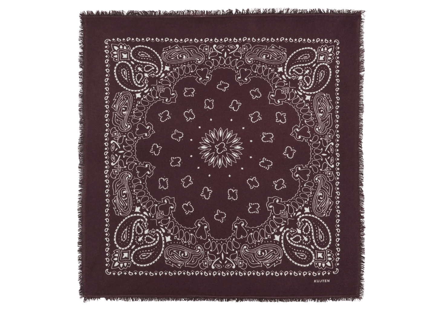 Large Cashmere Bandana Hachiko Burgundy